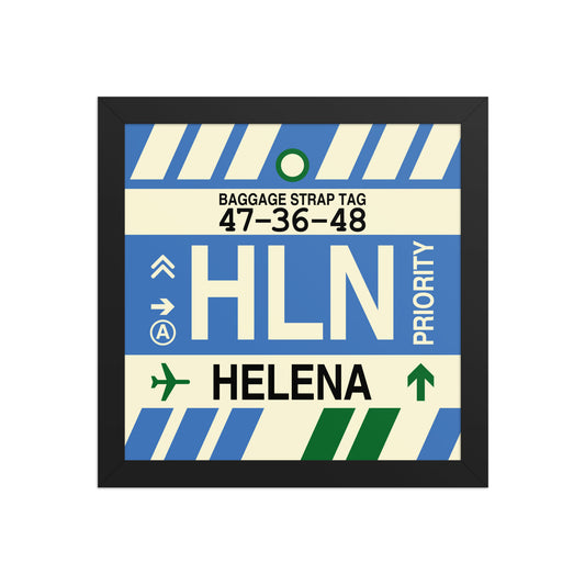 HLN Helena Framed Print • Jet Age Baggage Tag Design • YHM Designs - Image 02