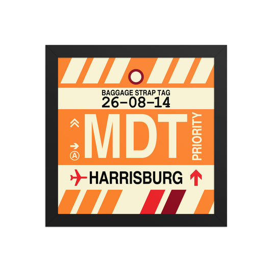MDT Harrisburg Framed Print • Jet Age Baggage Tag Design • YHM Designs - Image 02