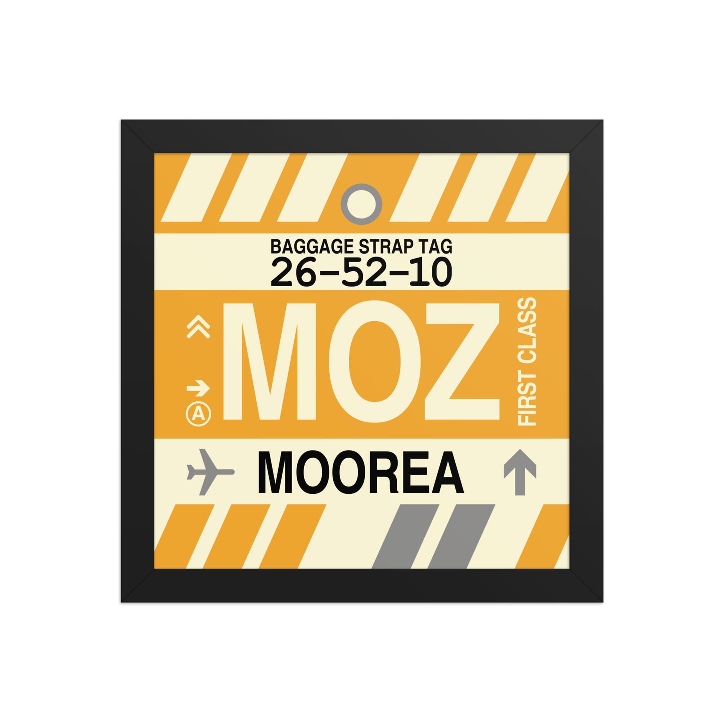 MOZ Moorea Framed Print • Jet Age Baggage Tag Design • YHM Designs - Image 02