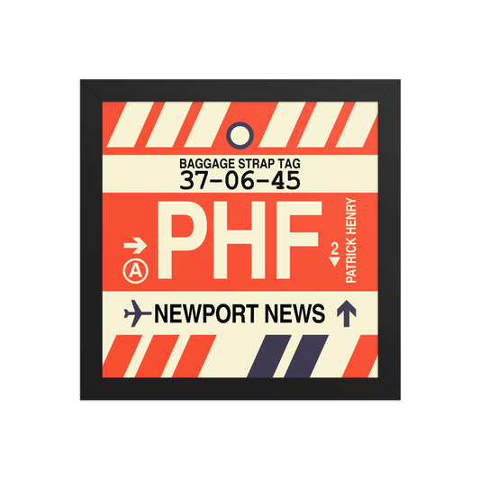 PHF Newport News Framed Print • Jet Age Baggage Tag Design • YHM Designs - Image 02