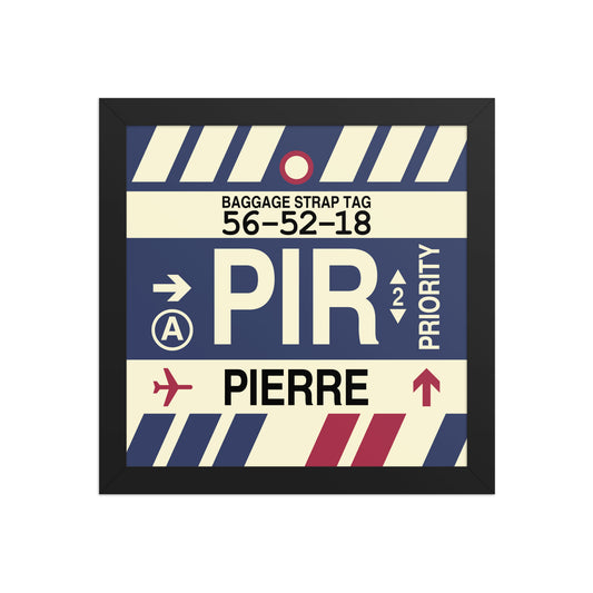 PIR Pierre Framed Print • Jet Age Baggage Tag Design • YHM Designs - Image 02