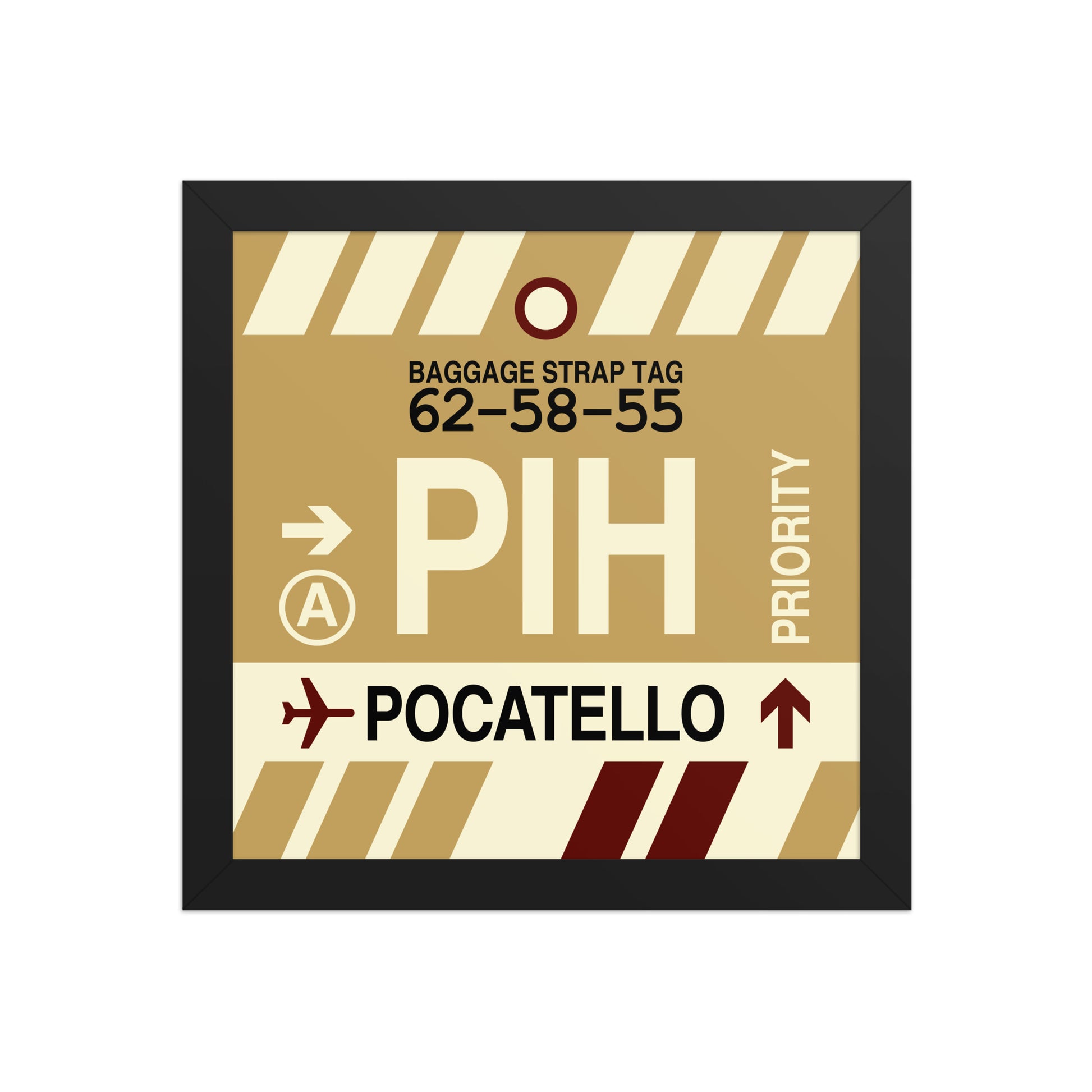 PIH Pocatello Framed Print • Jet Age Baggage Tag Design • YHM Designs - Image 02