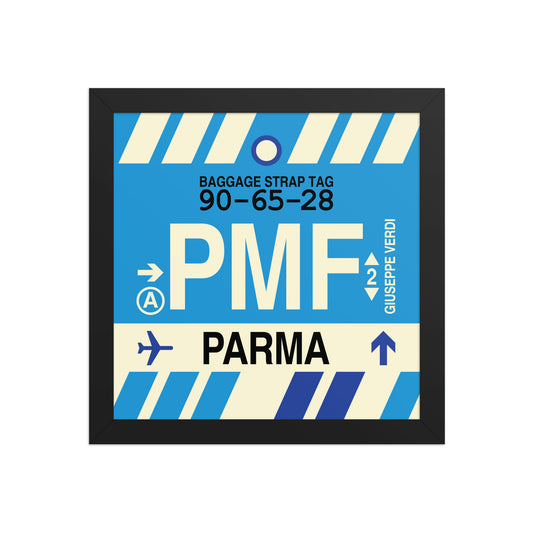 PMF Parma Framed Print • Jet Age Baggage Tag Design • YHM Designs - Image 02