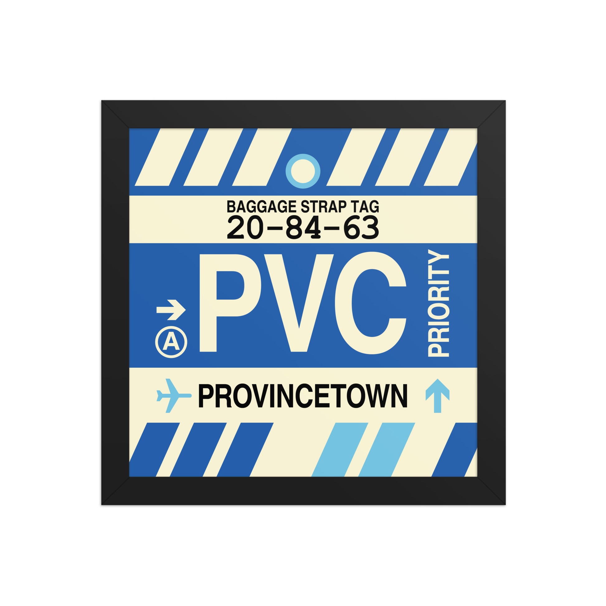 PVC Provincetown Framed Print • Jet Age Baggage Tag Design • YHM Designs - Image 02