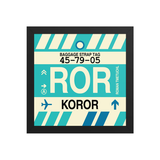 ROR Koror Framed Print • Jet Age Baggage Tag Design • YHM Designs - Image 02