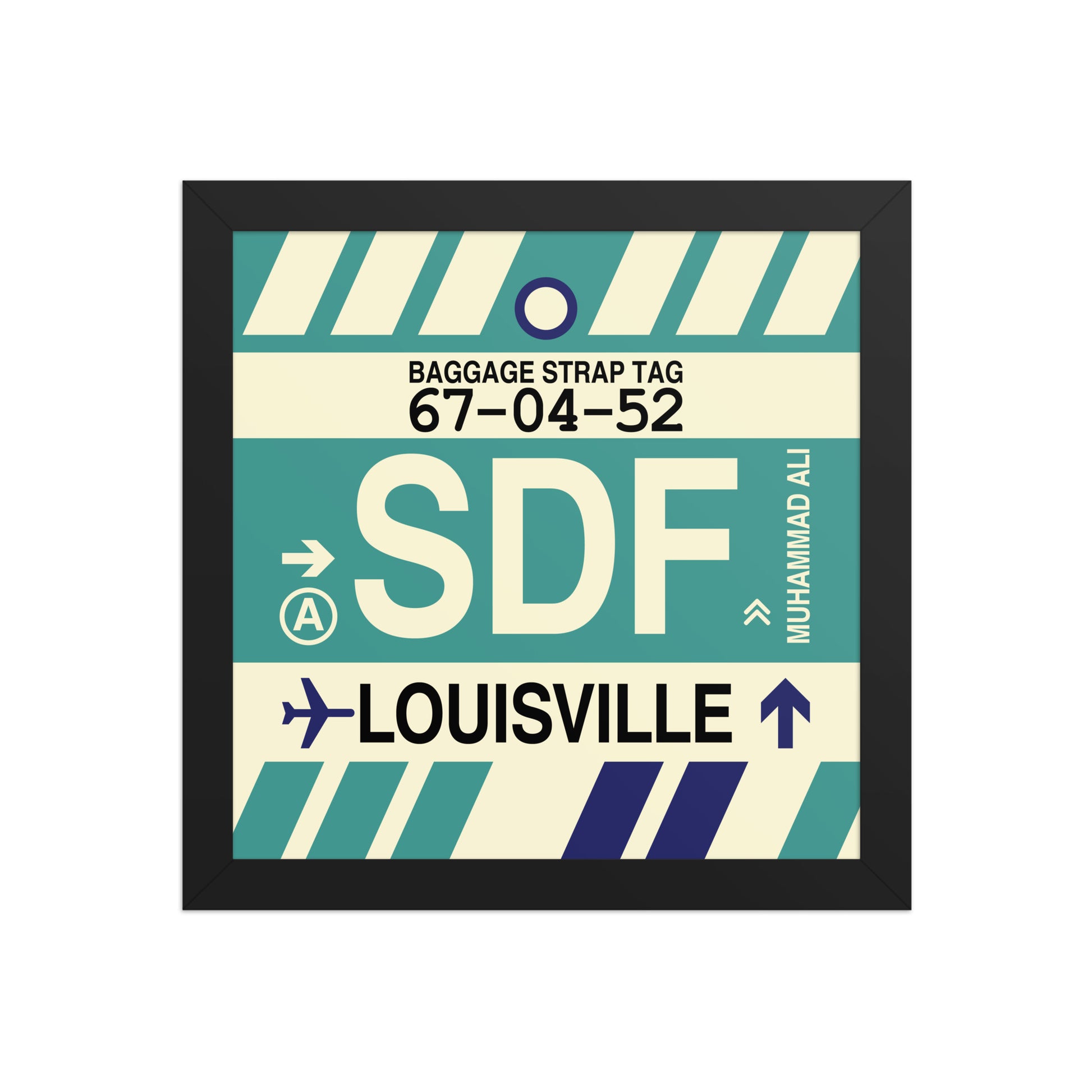 SDF Louisville Framed Print • Jet Age Baggage Tag Design • YHM Designs - Image 02