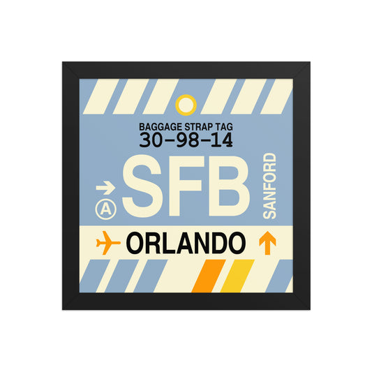 SFB Orlando Framed Print • Jet Age Baggage Tag Design • YHM Designs - Image 02