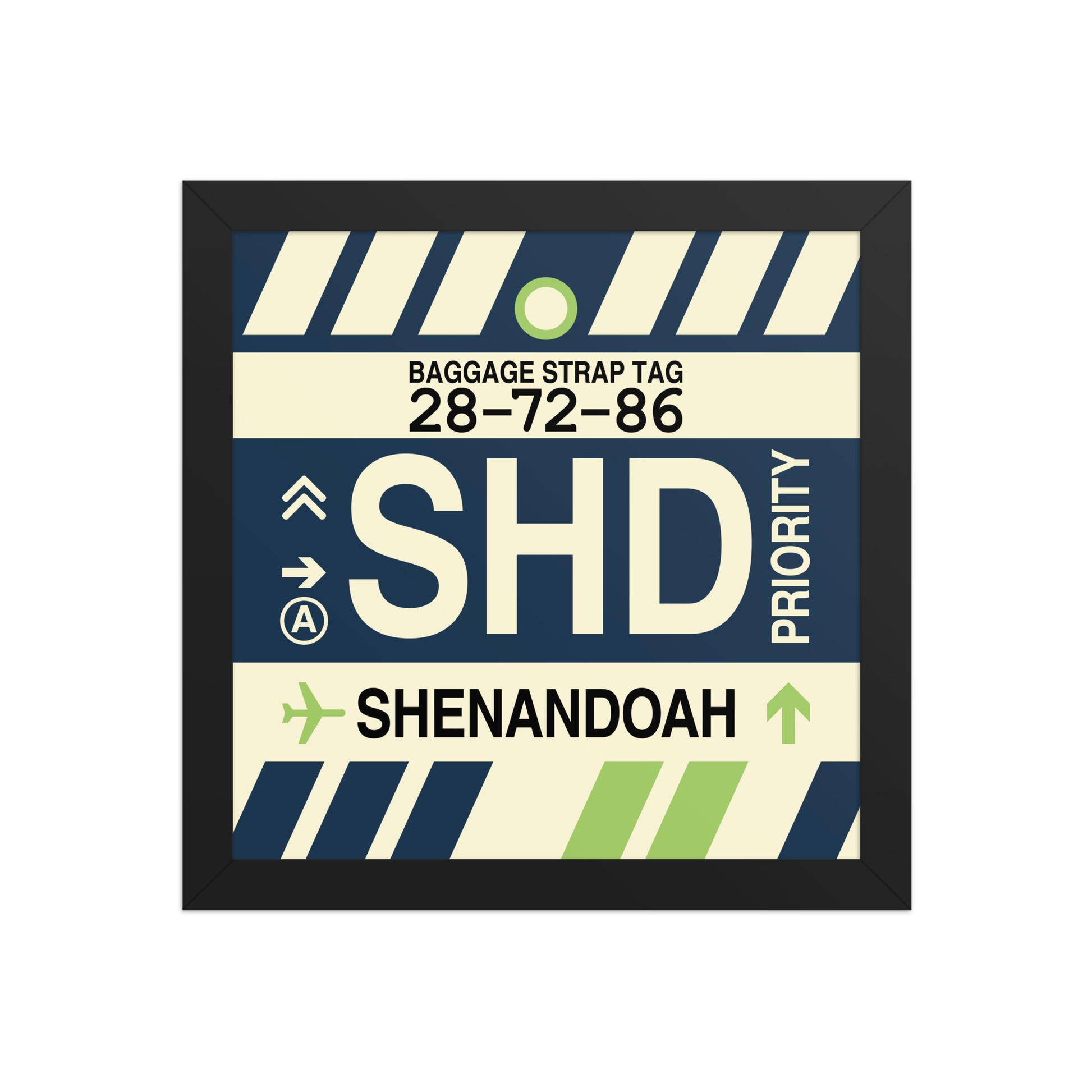 SHD Shenandoah Valley Framed Print • Jet Age Baggage Tag Design • YHM Designs - Image 02