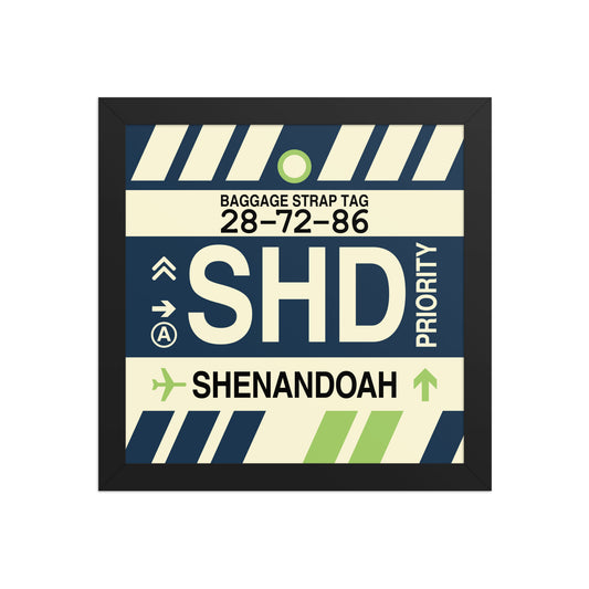 SHD Shenandoah Valley Framed Print • Jet Age Baggage Tag Design • YHM Designs - Image 02