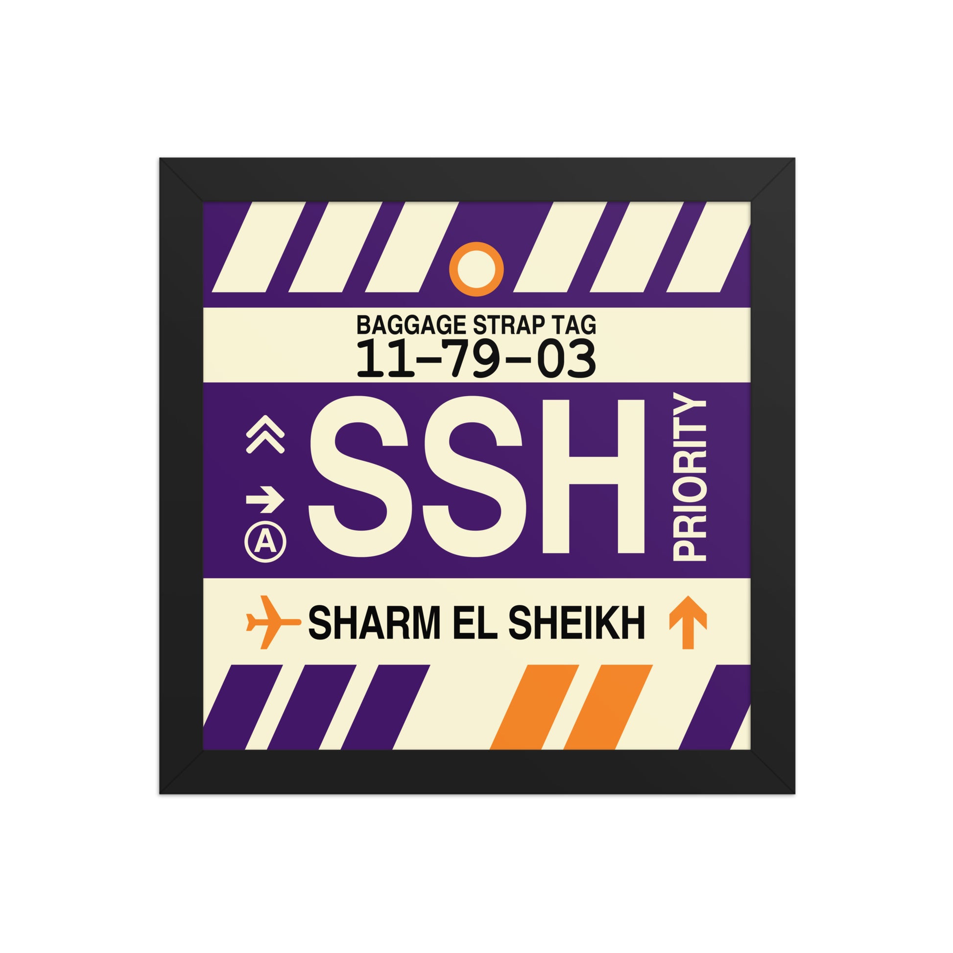 SSH Sharm el-Sheikh Framed Print • Jet Age Baggage Tag Design • YHM Designs - Image 02