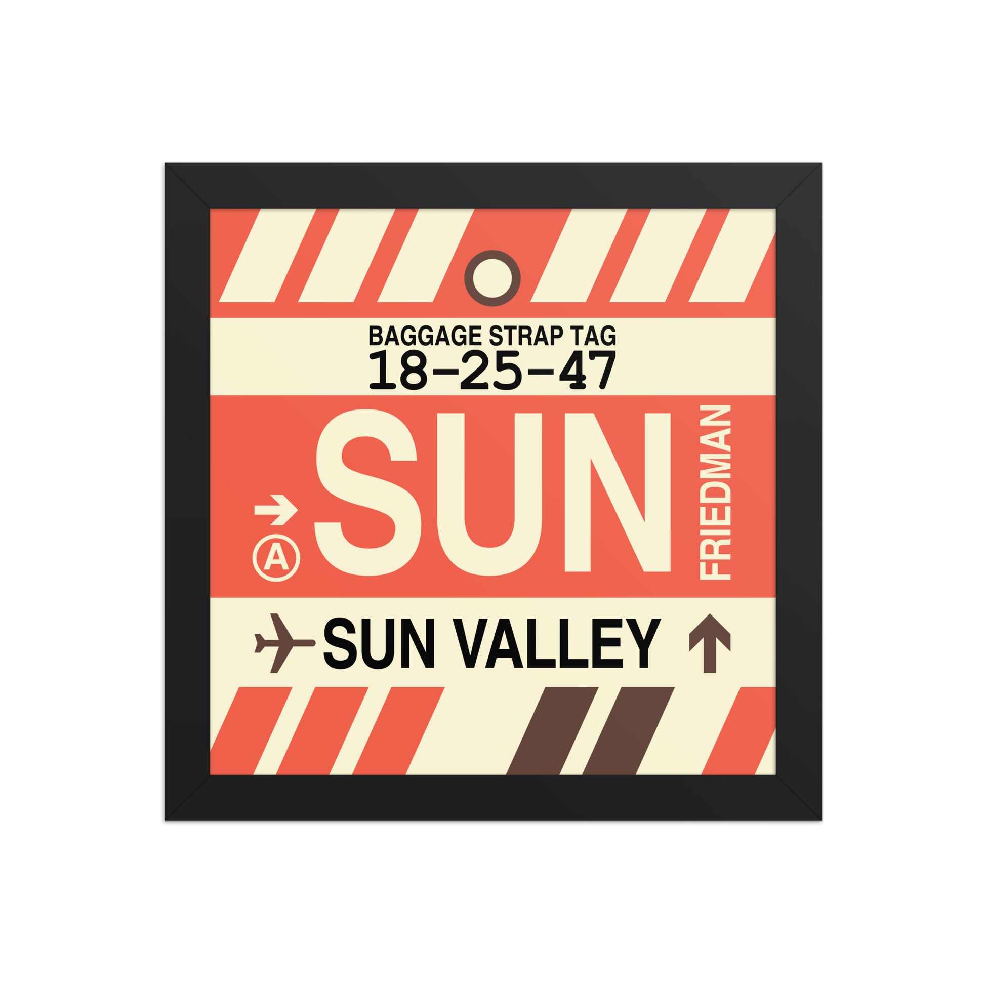 SUN Sun Valley Framed Print • Jet Age Baggage Tag Design • YHM Designs - Image 02