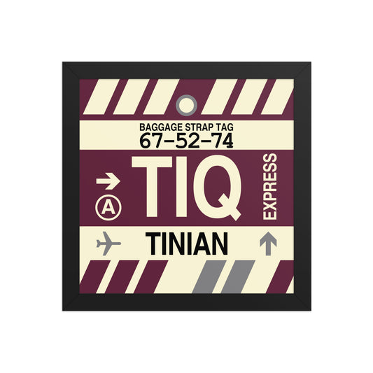 TIQ Tinian Framed Print • Jet Age Baggage Tag Design • YHM Designs - Image 02