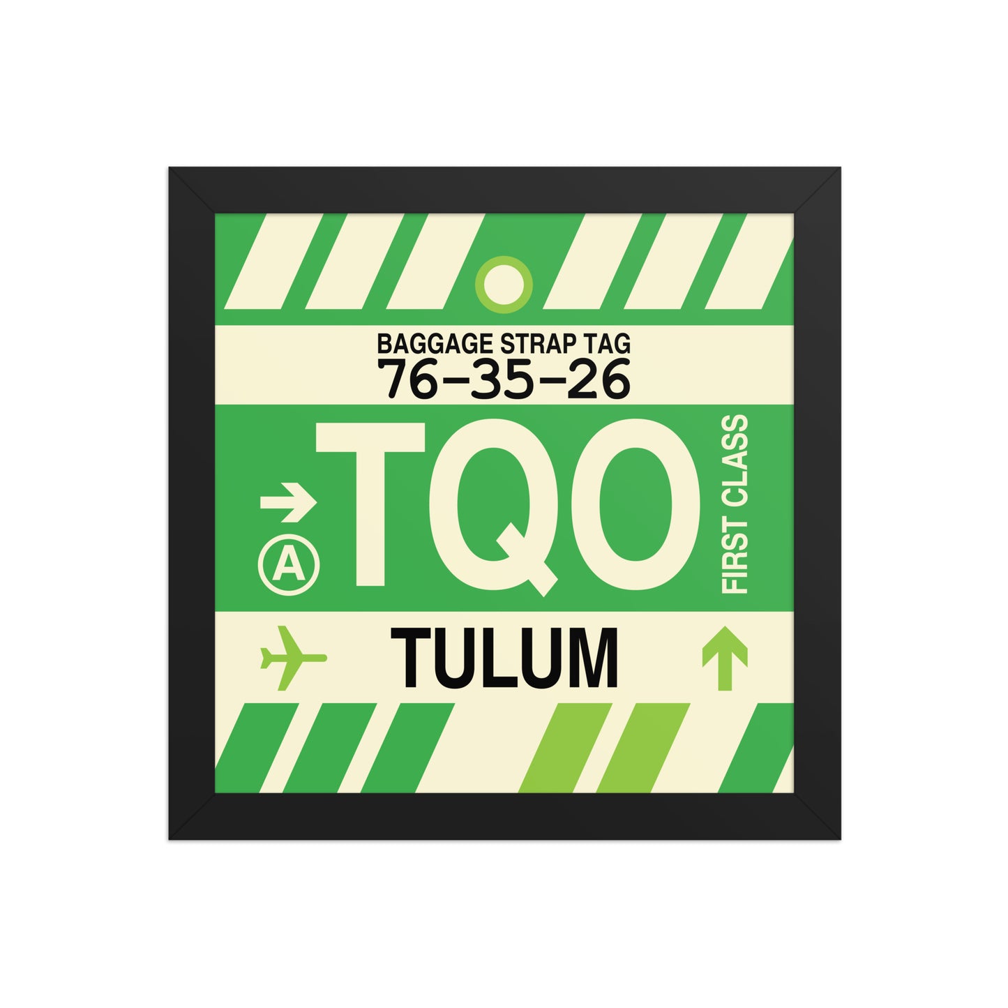 TQO Tulum Framed Print • Jet Age Baggage Tag Design • YHM Designs - Image 02