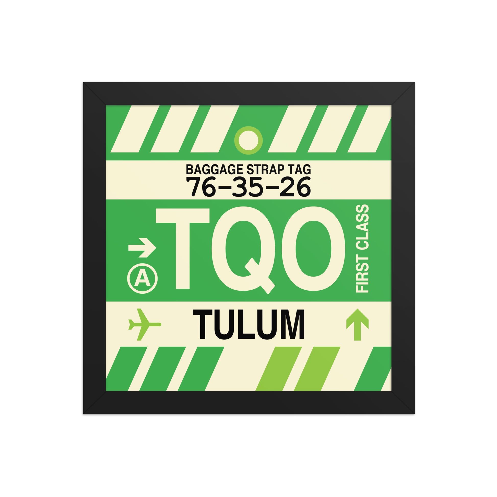 TQO Tulum Framed Print • Jet Age Baggage Tag Design • YHM Designs - Image 02