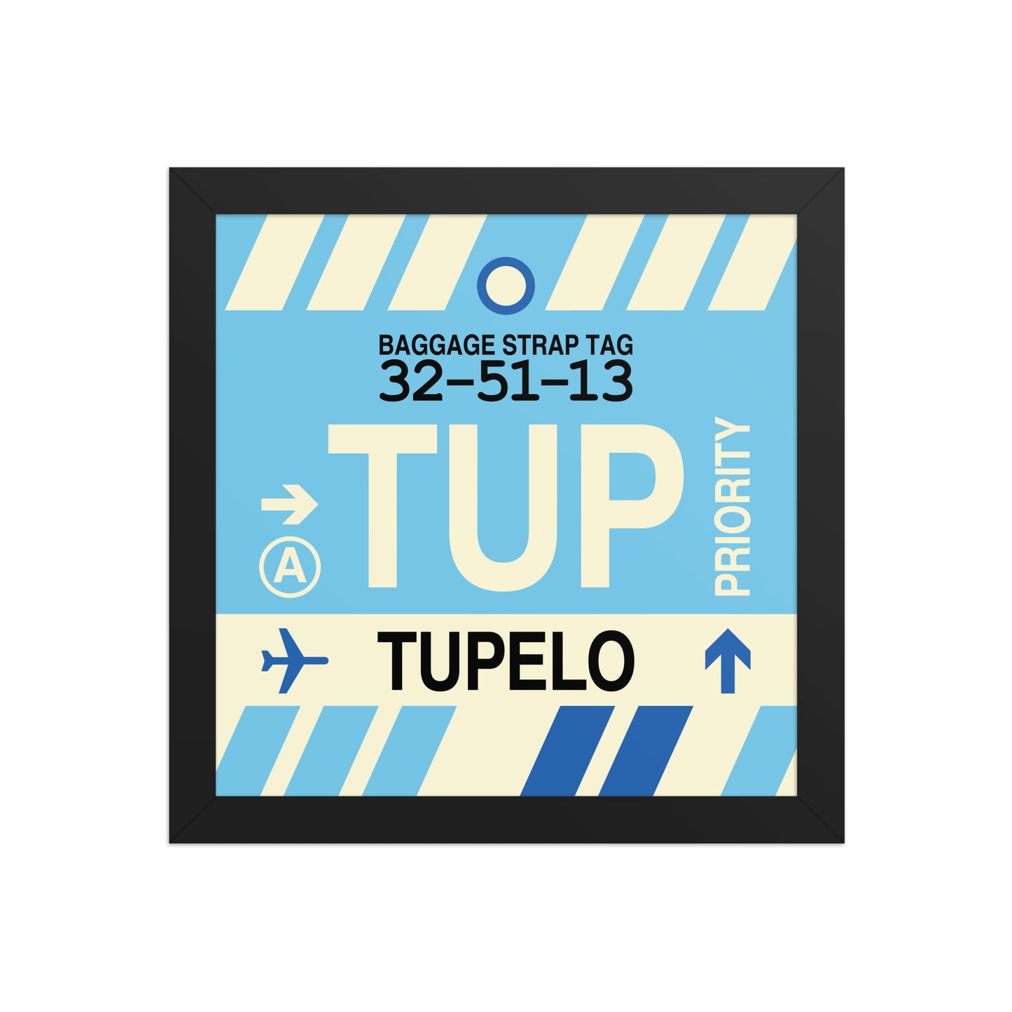 TUP Tupelo Framed Print • Jet Age Baggage Tag Design • YHM Designs - Image 02