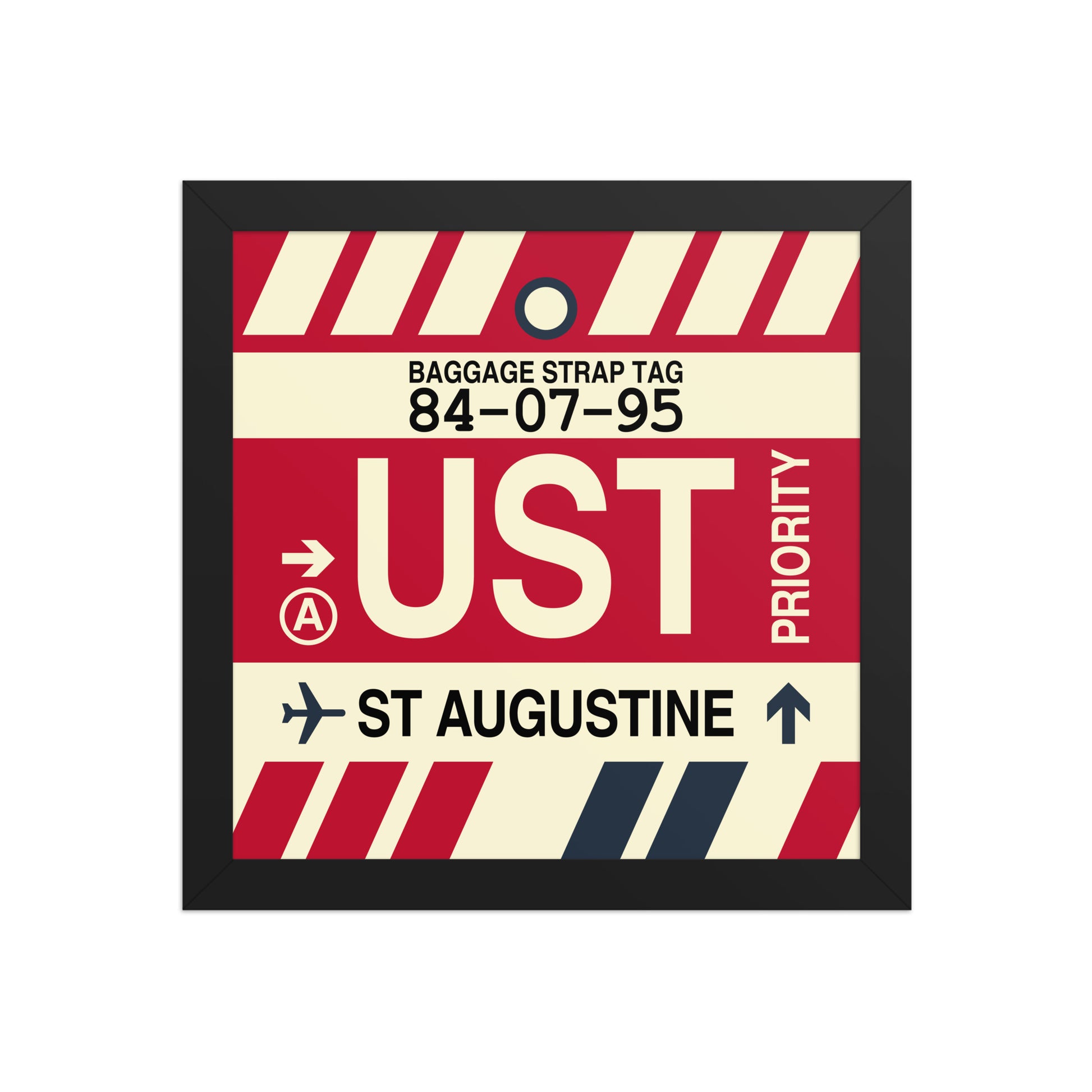UST St. Augustine Framed Print • Jet Age Baggage Tag Design • YHM Designs - Image 02