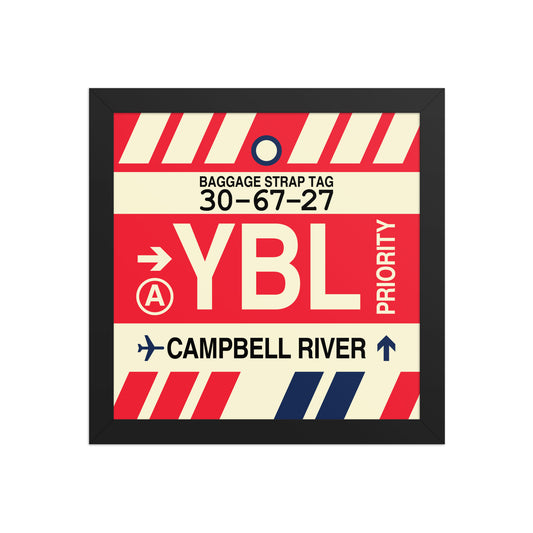 YBL Campbell River Framed Print • Jet Age Baggage Tag Design • YHM Designs - Image 02