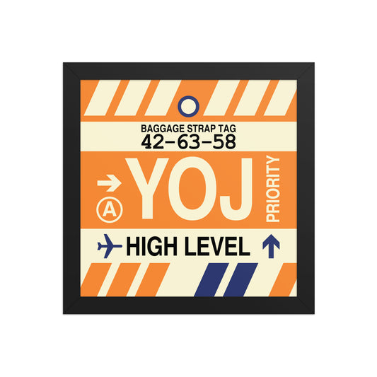 YOJ High Level Framed Print • Jet Age Baggage Tag Design • YHM Designs - Image 02