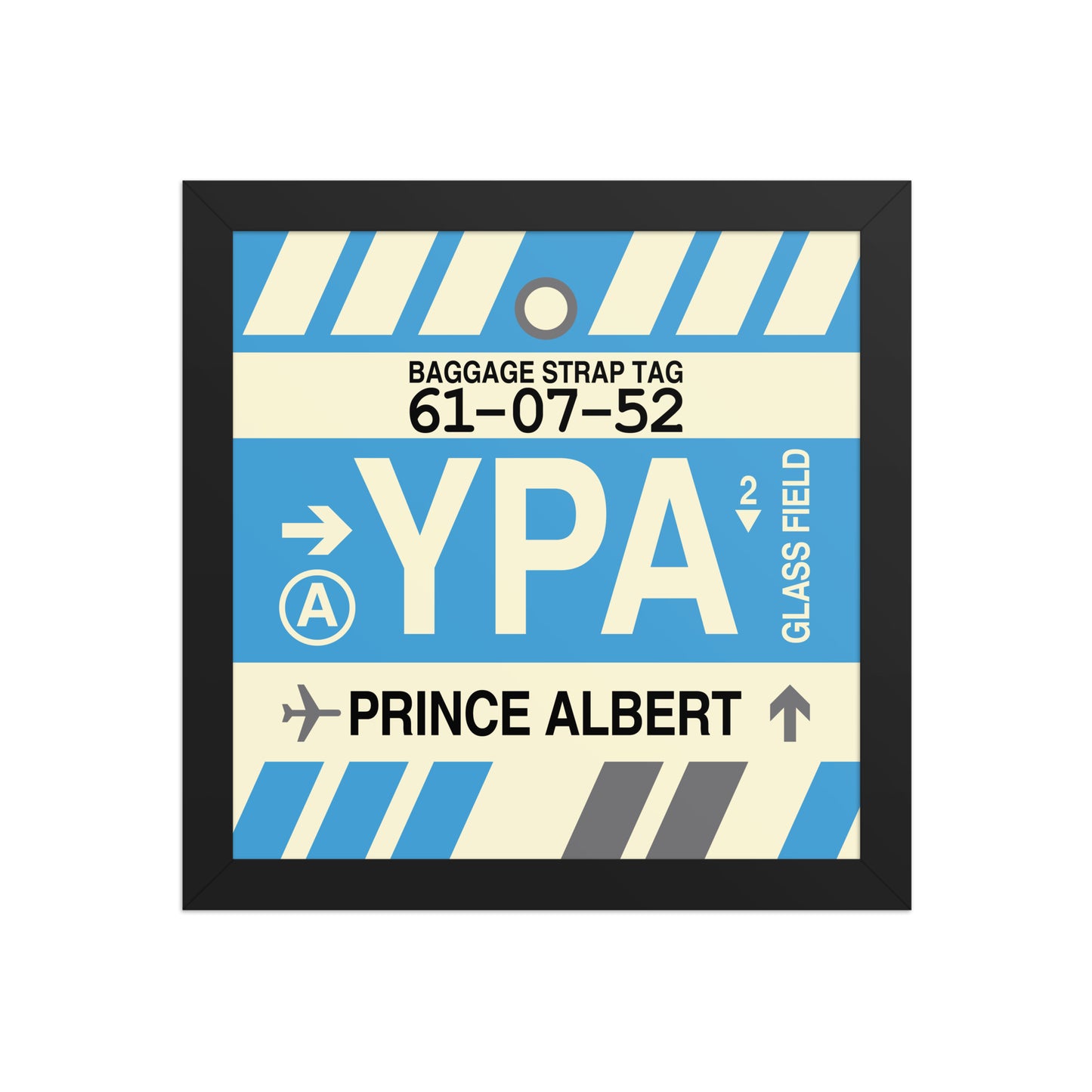YPA Prince Albert Framed Print • Jet Age Baggage Tag Design • YHM Designs - Image 02