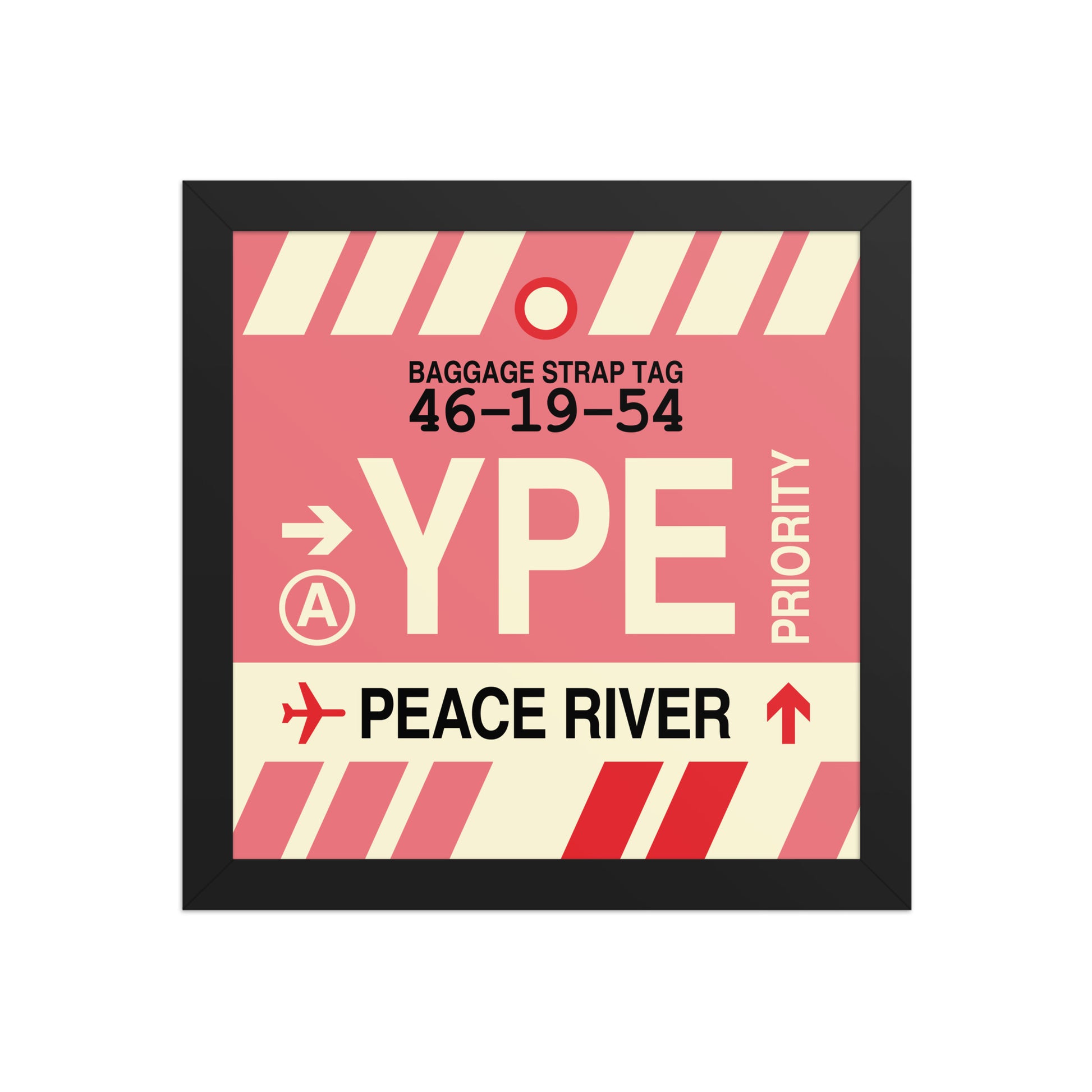 YPE Peace River Framed Print • Jet Age Baggage Tag Design • YHM Designs - Image 02