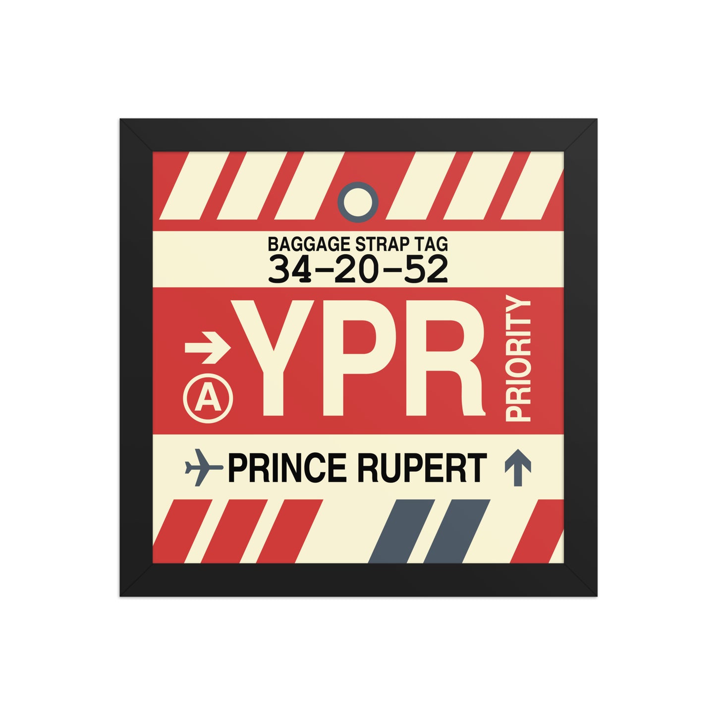 YPR Prince Rupert Framed Print • Jet Age Baggage Tag Design • YHM Designs - Image 02