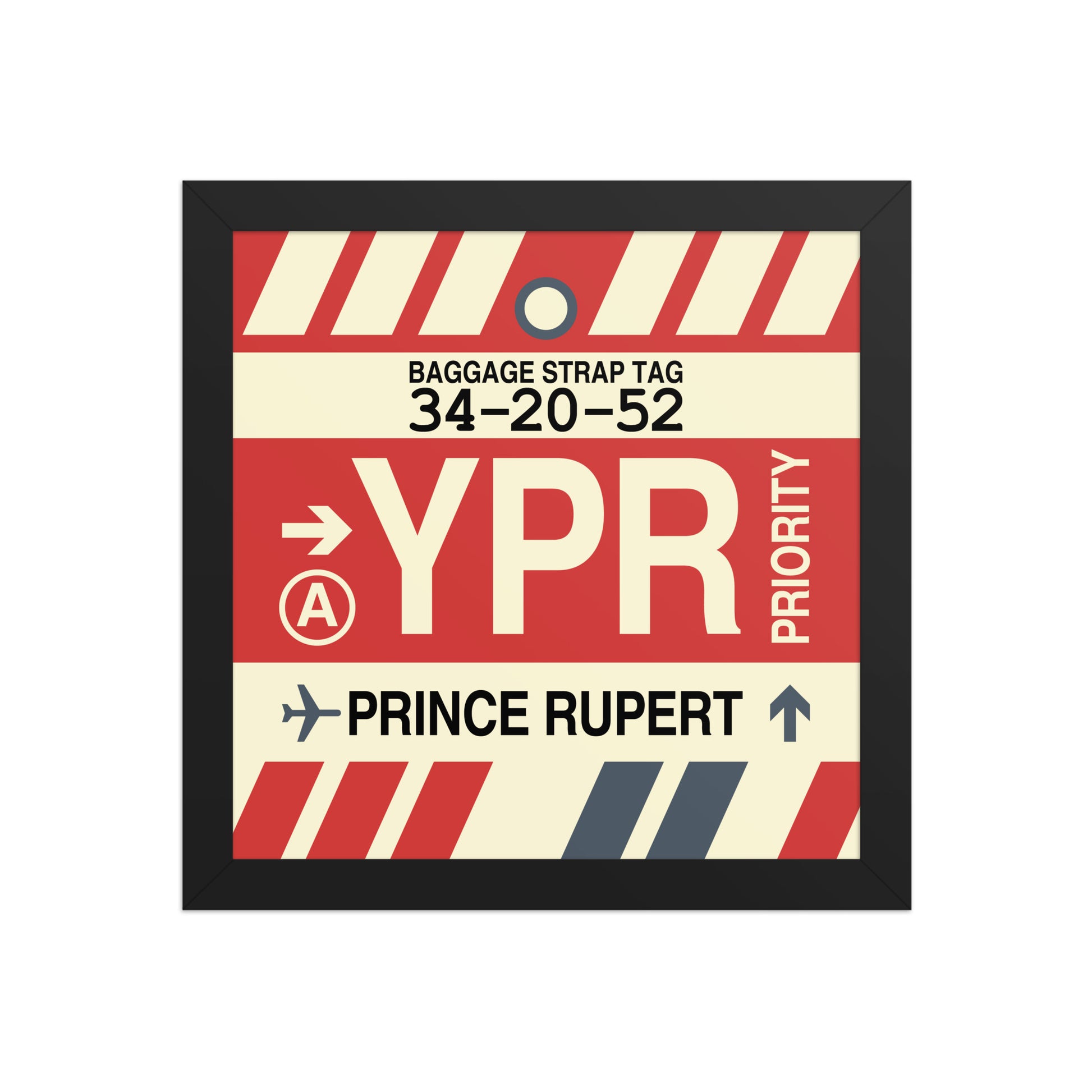 YPR Prince Rupert Framed Print • Jet Age Baggage Tag Design • YHM Designs - Image 02