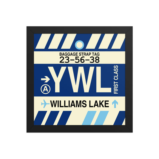YWL Williams Lake Framed Print • Jet Age Baggage Tag Design • YHM Designs - Image 02