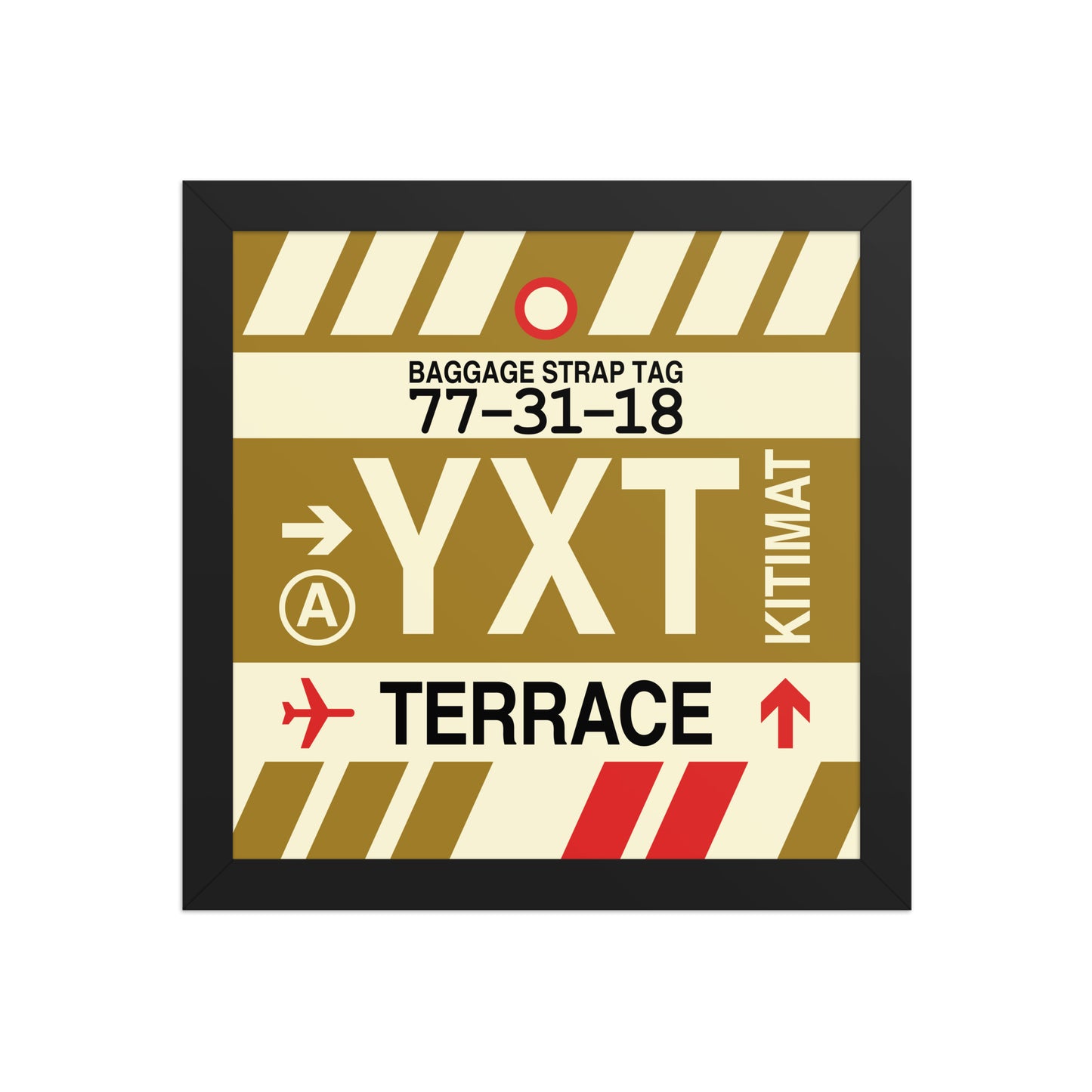 YXT Terrace Framed Print • Jet Age Baggage Tag Design • YHM Designs - Image 02