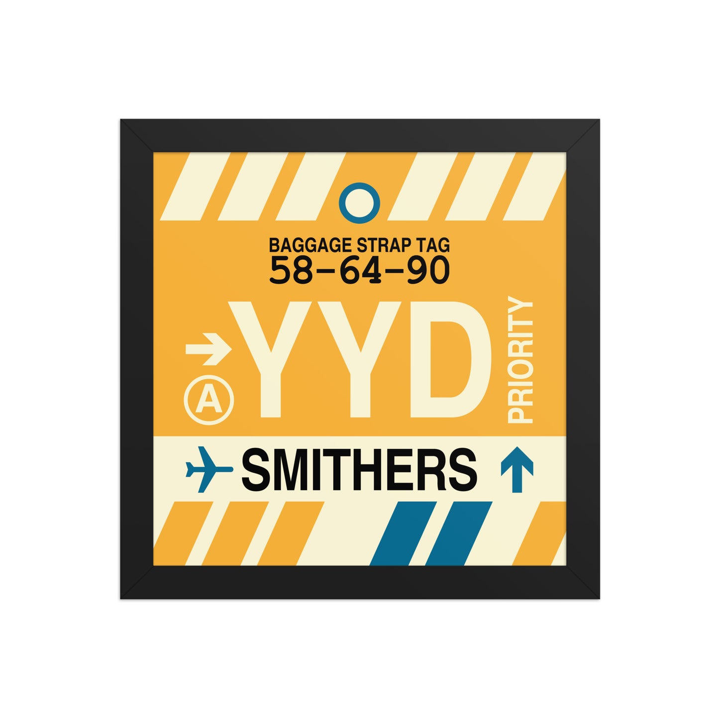 YYD Smithers Framed Print • Jet Age Baggage Tag Design • YHM Designs - Image 02
