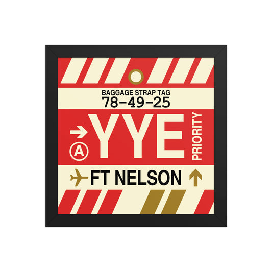 YYE Fort Nelson Framed Print • Jet Age Baggage Tag Design • YHM Designs - Image 02