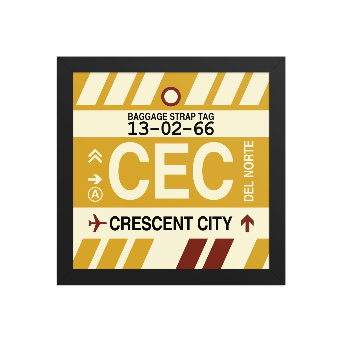 CEC Crescent City Framed Print • Jet Age Baggage Tag Design • YHM Designs - Image 02