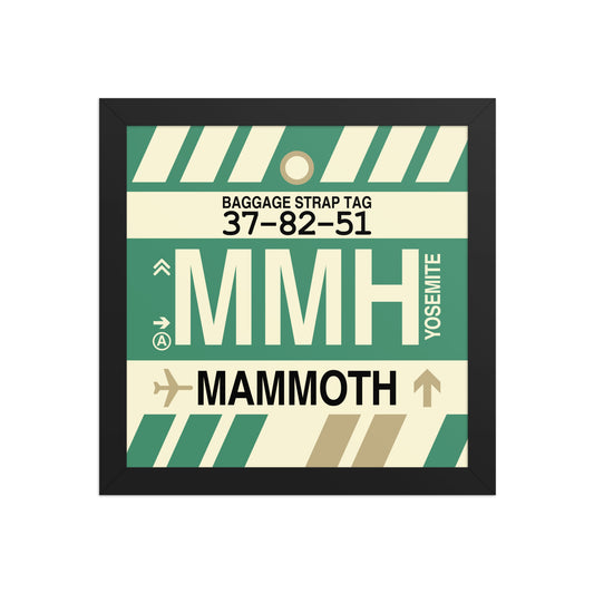 MMH Mammoth Lakes Framed Print • Jet Age Baggage Tag Design • YHM Designs - Image 02