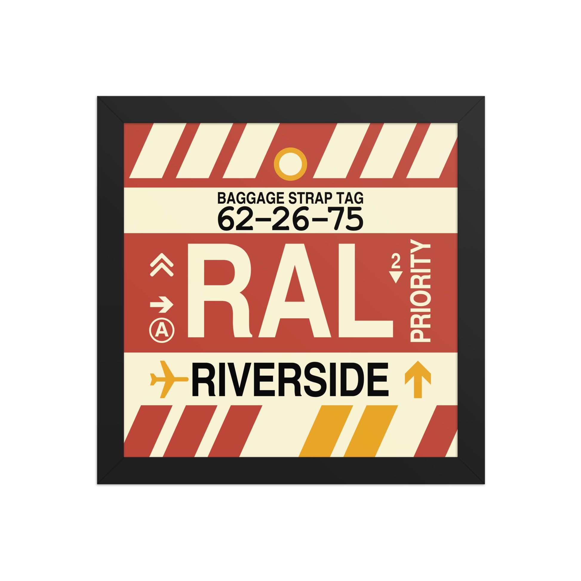 RAL Riverside Framed Print • Jet Age Baggage Tag Design • YHM Designs - Image 02