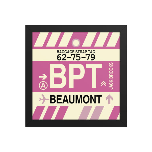 BPT Beaumont Framed Print • Jet Age Baggage Tag Design • YHM Designs - Image 02