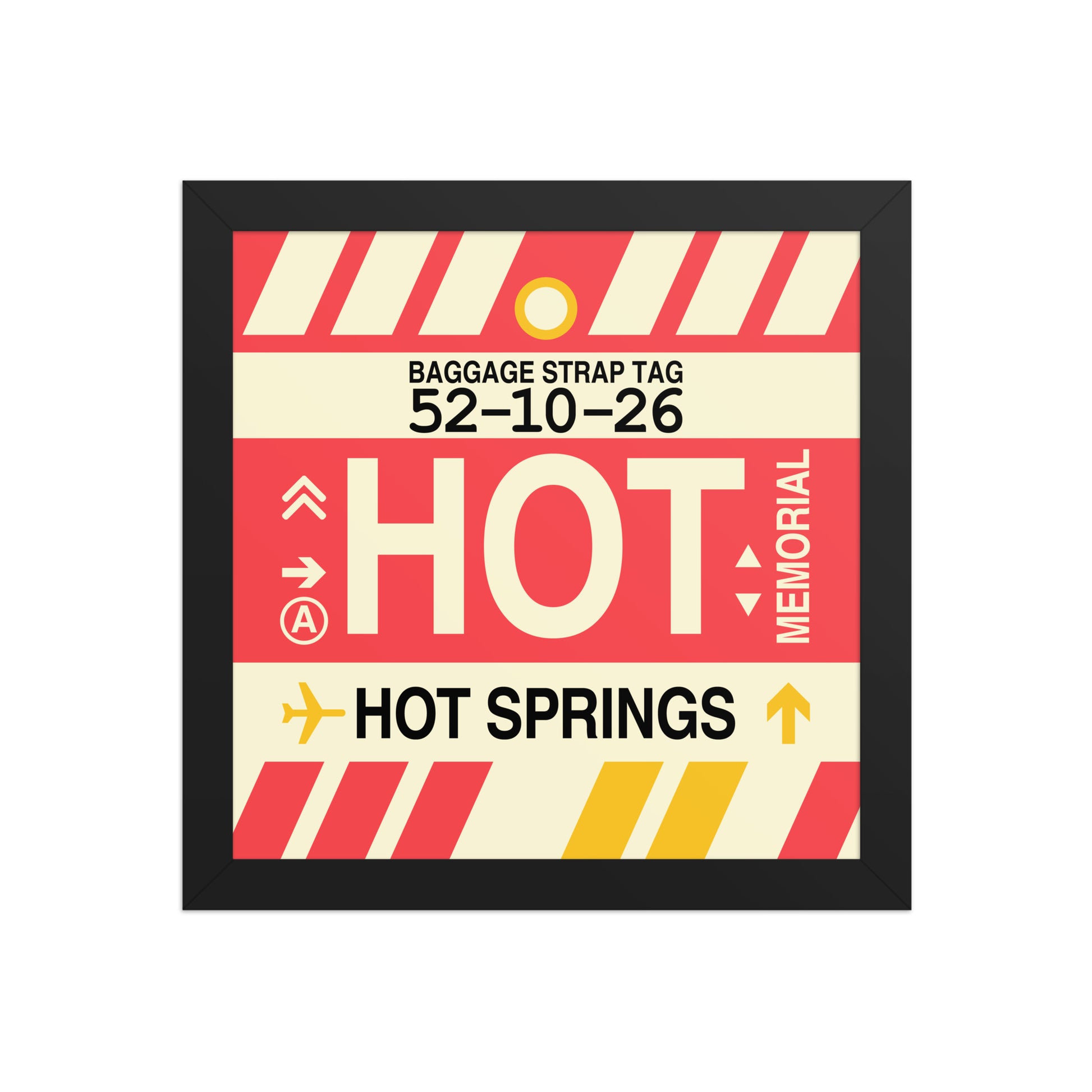 HOT Hot Springs Framed Print • Jet Age Baggage Tag Design • YHM Designs - Image 02