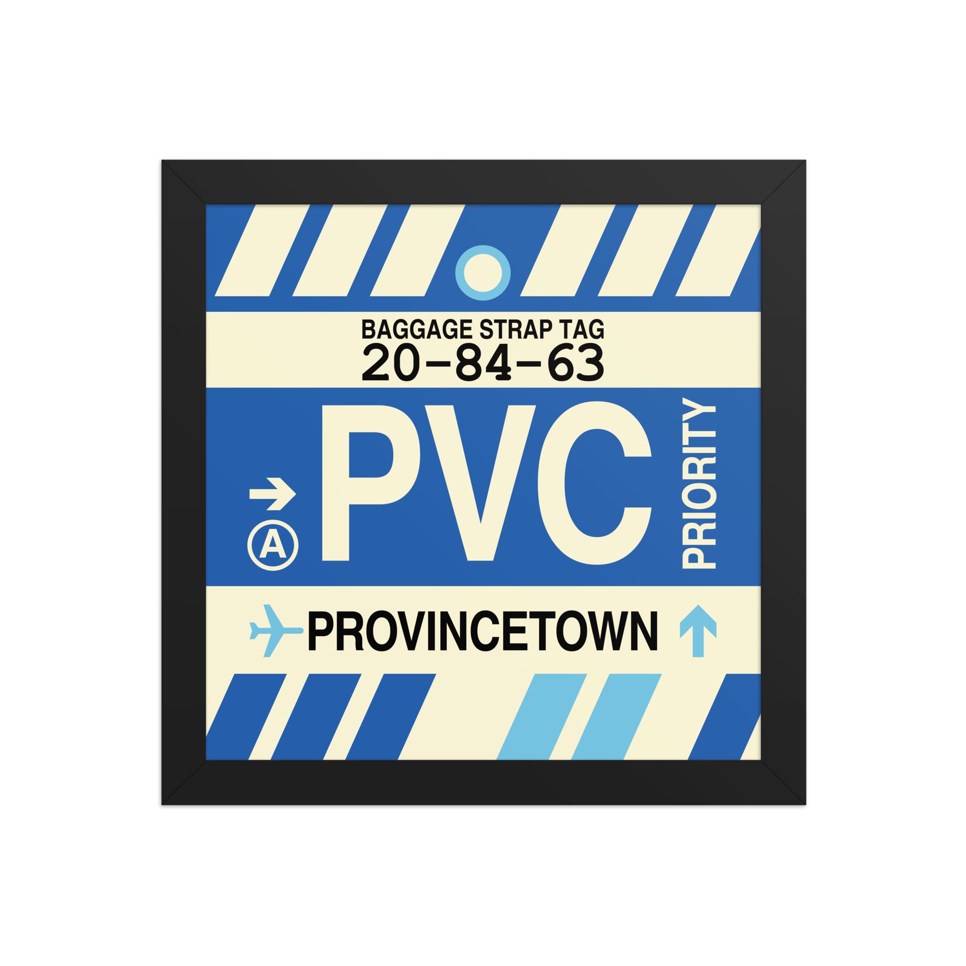 PVC Provincetown Framed Print • Jet Age Baggage Tag Design • YHM Designs - Image 01