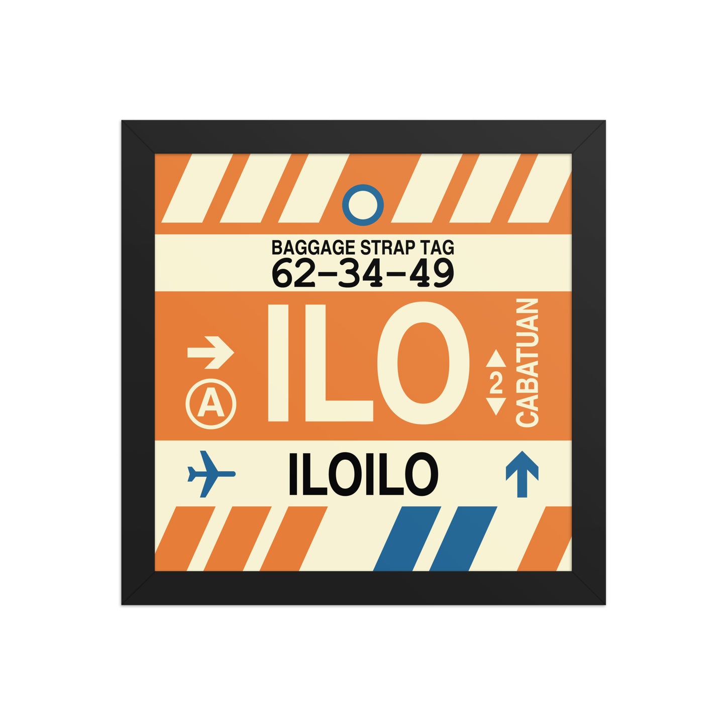 ILO Iloilo Framed Print • Jet Age Baggage Tag Design • YHM Designs - Image 02