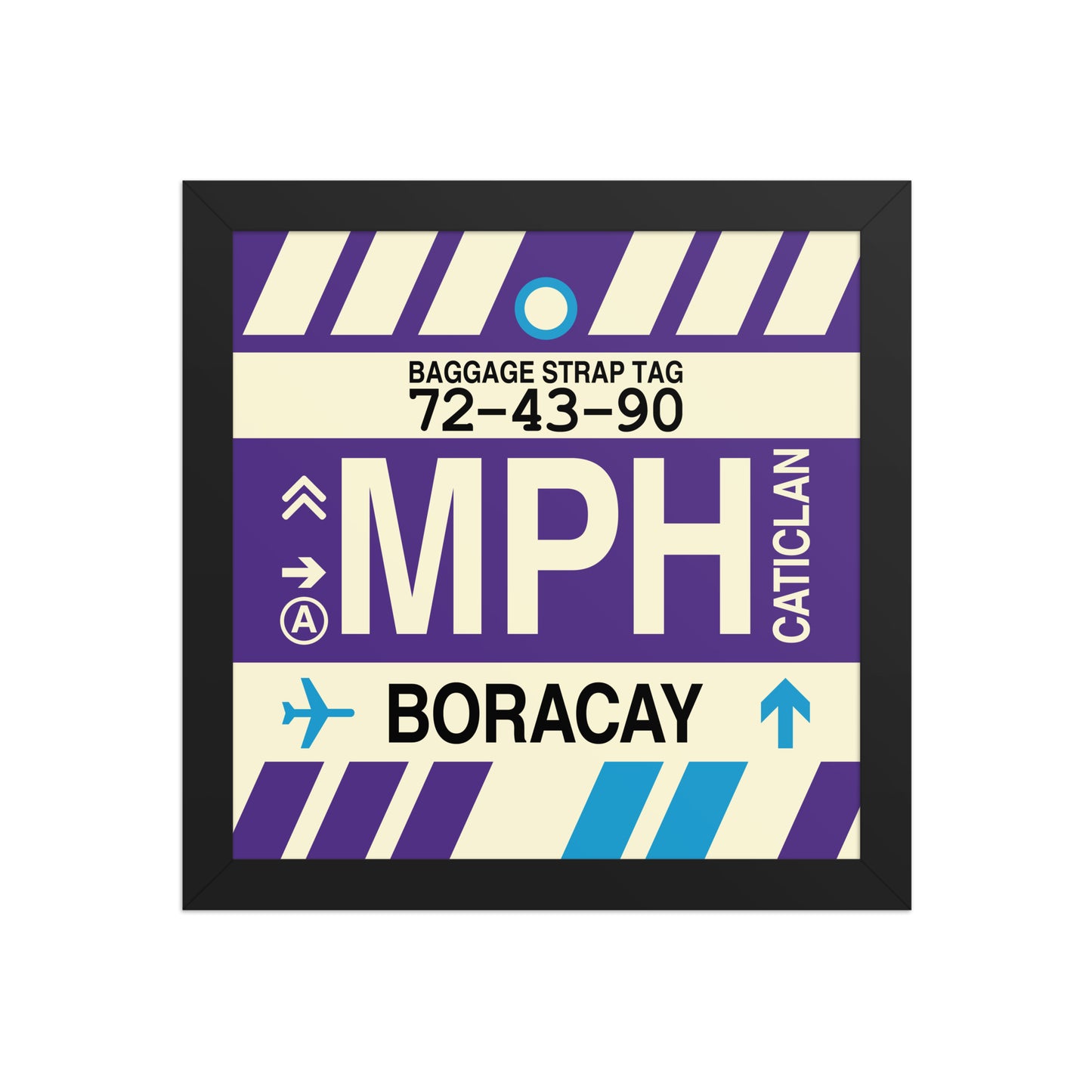 MPH Boracay Framed Print • Jet Age Baggage Tag Design • YHM Designs - Image 02