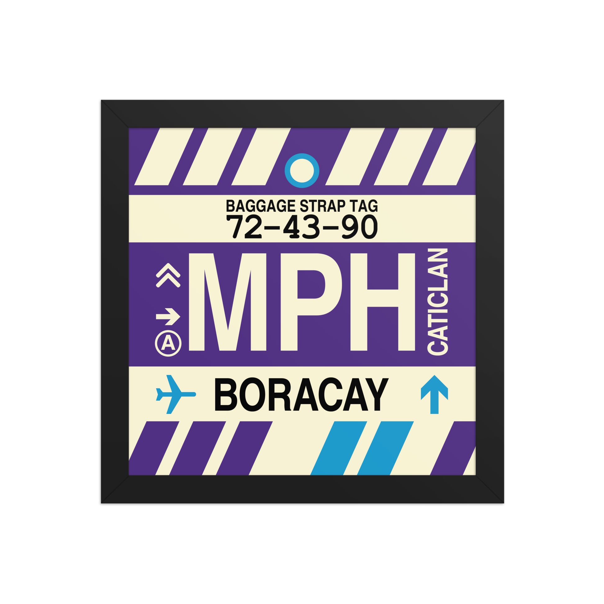 MPH Boracay Framed Print • Jet Age Baggage Tag Design • YHM Designs - Image 02