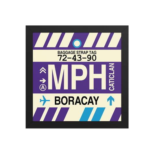MPH Boracay Framed Print • Jet Age Baggage Tag Design • YHM Designs - Image 02