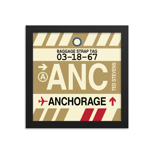 Travel-Themed Framed Print • ANC Anchorage • YHM Designs - Image 01
