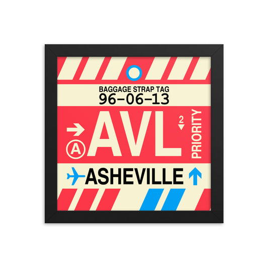 Travel-Themed Framed Print • AVL Asheville • YHM Designs - Image 01