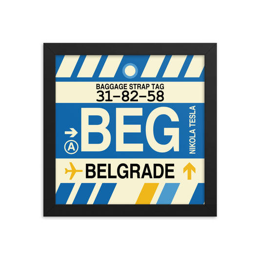 Travel-Themed Framed Print • BEG Belgrade • YHM Designs - Image 01