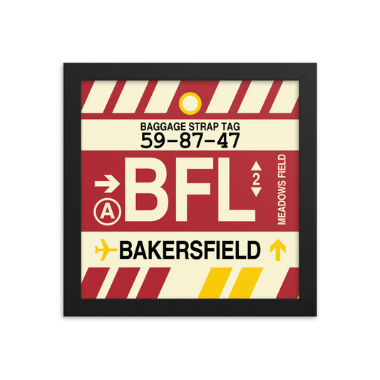 Travel-Themed Framed Print • BFL Bakersfield • YHM Designs - Image 01