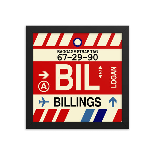 Travel-Themed Framed Print • BIL Billings Souvenir • YHM Designs - Image 01