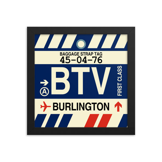 Travel-Themed Framed Print • BTV Burlington • YHM Designs - Image 01