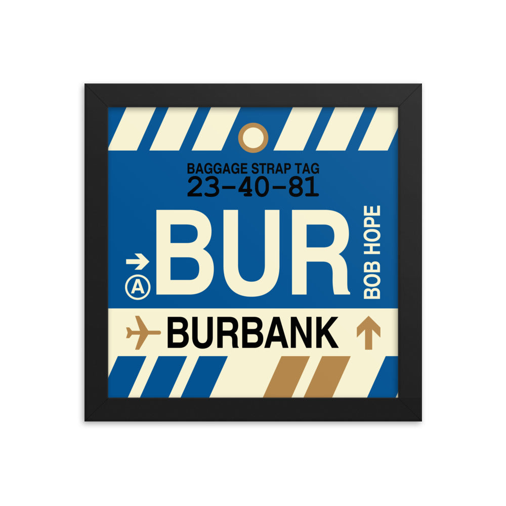 Travel-Themed Framed Print • BUR Burbank • YHM Designs - Image 01