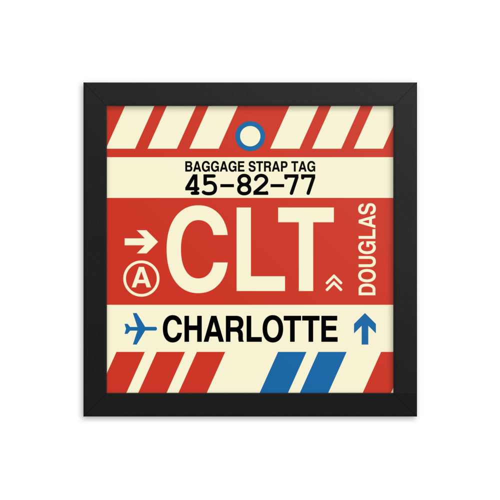 Travel-Themed Framed Print • CLT Charlotte • YHM Designs - Image 01