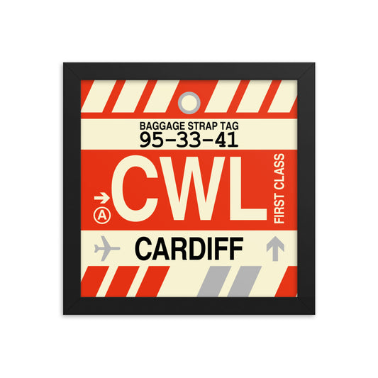 Travel-Themed Framed Print • CWL Cardiff Souvenir • YHM Designs - Image 01