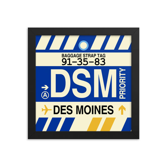 Travel-Themed Framed Print • DSM Des Moines • YHM Designs - Image 01